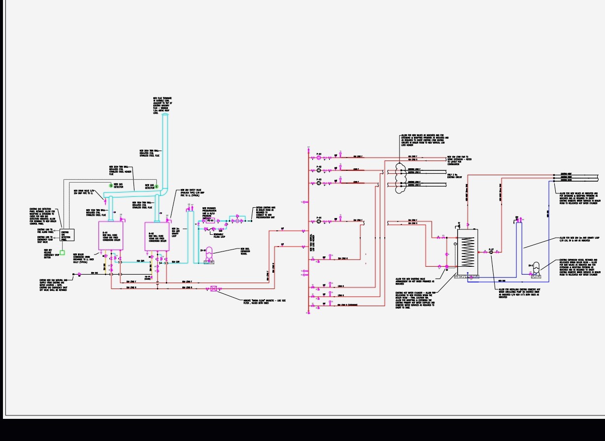 Heating system plant layout detail