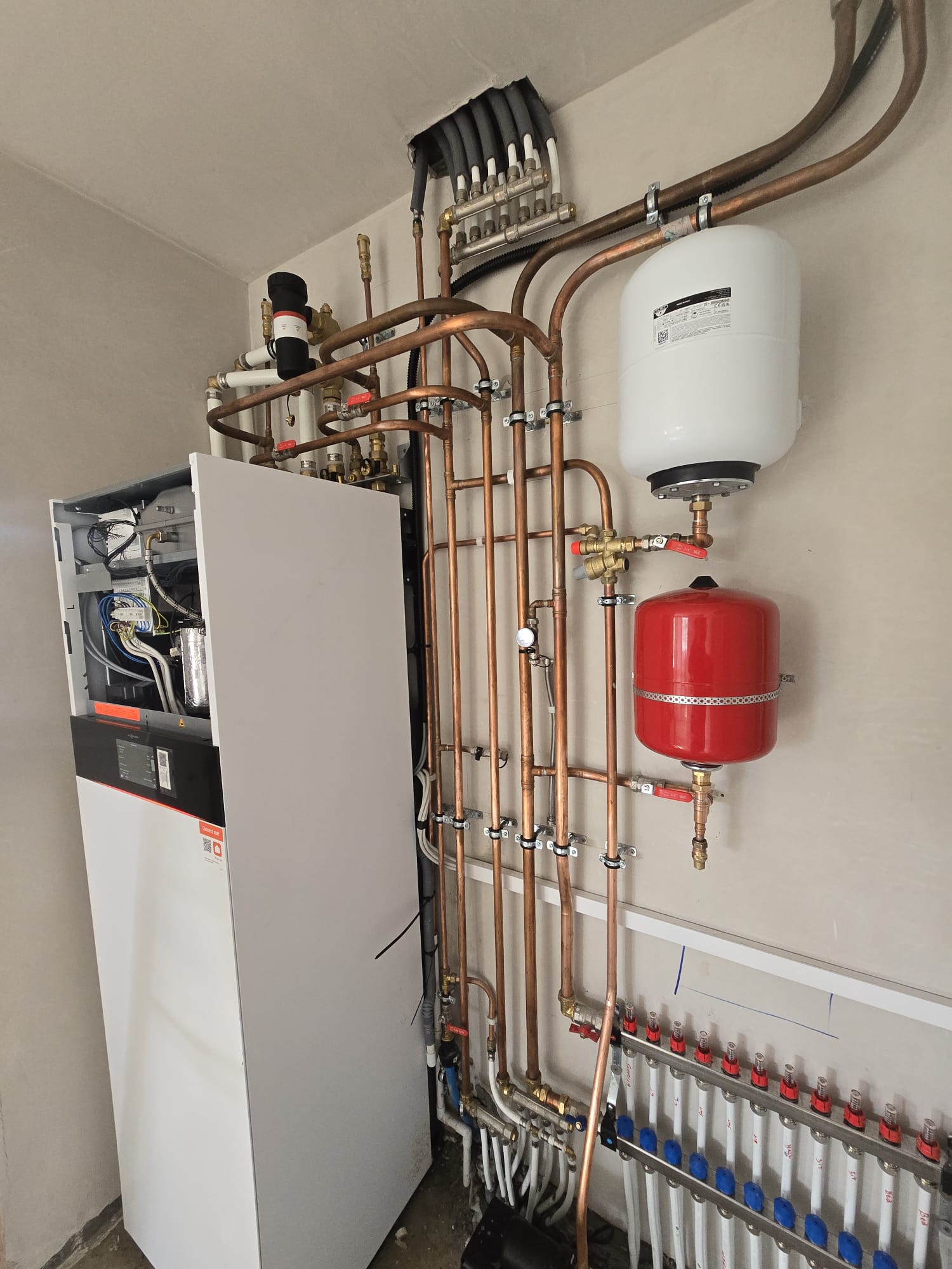Plant room pipework and controls detail